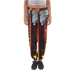 Sci-fi Futuristic Science Fiction City Neon Scene Artistic Technology Machine Fantasy Gothic Town Bu Women s Jogger Sweatpants