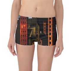 Sci-fi Futuristic Science Fiction City Neon Scene Artistic Technology Machine Fantasy Gothic Town Bu Boyleg Bikini Bottoms