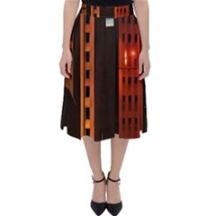 Sci-fi Futuristic Science Fiction City Neon Scene Artistic Technology Machine Fantasy Gothic Town Bu Classic Midi Skirt by Posterlux