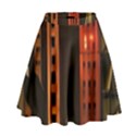 Sci-fi Futuristic Science Fiction City Neon Scene Artistic Technology Machine Fantasy Gothic Town Bu High Waist Skirt View1