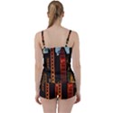 Sci-fi Futuristic Science Fiction City Neon Scene Artistic Technology Machine Fantasy Gothic Town Bu Tie Front Two Piece Tankini View2