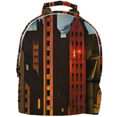 Sci-fi Futuristic Science Fiction City Neon Scene Artistic Technology Machine Fantasy Gothic Town Bu Mini Full Print Backpack by Posterlux