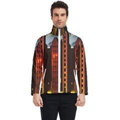 Sci-fi Futuristic Science Fiction City Neon Scene Artistic Technology Machine Fantasy Gothic Town Bu Men s Bomber Jacket