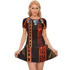 Sci-fi Futuristic Science Fiction City Neon Scene Artistic Technology Machine Fantasy Gothic Town Bu Women s Sports Wear Set