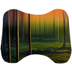 Outdoors Night Moon Full Moon Trees Setting Scene Forest Woods Light Moonlight Nature Wilderness Lan Head Support Cushion