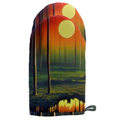 Outdoors Night Moon Full Moon Trees Setting Scene Forest Woods Light Moonlight Nature Wilderness Lan Microwave Oven Glove by Posterlux