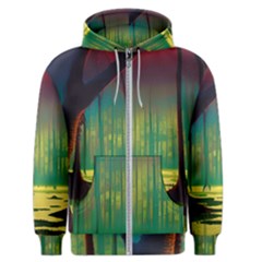 Nature Swamp Water Sunset Spooky Night Reflections Bayou Lake Men s Zipper Hoodie by Posterlux