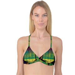 Nature Swamp Water Sunset Spooky Night Reflections Bayou Lake Reversible Tri Bikini Top by Posterlux