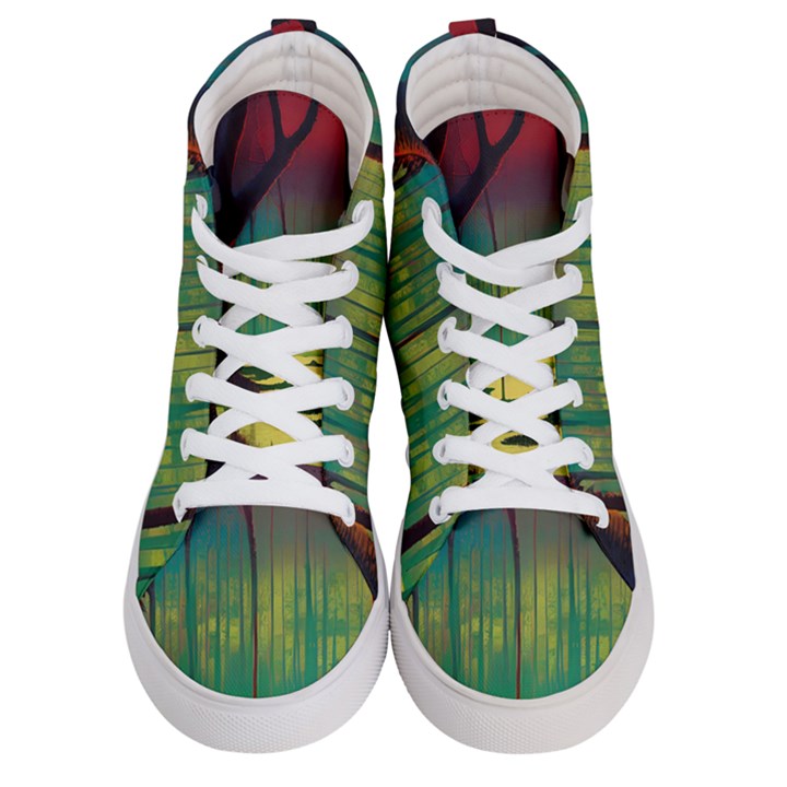 Nature Swamp Water Sunset Spooky Night Reflections Bayou Lake Women s Hi-Top Skate Sneakers