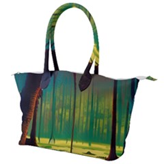 Nature Swamp Water Sunset Spooky Night Reflections Bayou Lake Canvas Shoulder Bag