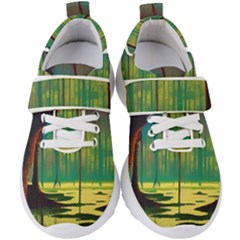 Nature Swamp Water Sunset Spooky Night Reflections Bayou Lake Kids  Velcro Strap Shoes