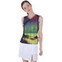 Nature Swamp Water Sunset Spooky Night Reflections Bayou Lake Women s Sleeveless Sports Top View1