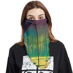 Nature Swamp Water Sunset Spooky Night Reflections Bayou Lake Face Covering Bandana (triangle) by Posterlux