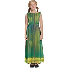 Nature Swamp Water Sunset Spooky Night Reflections Bayou Lake Kids  Satin Sleeveless Maxi Dress