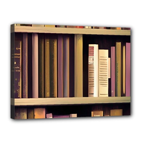 Books Bookshelves Office Fantasy Background Artwork Book Cover Apothecary Book Nook Literature Libra Canvas 16  X 12  (stretched) by Posterlux