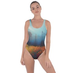 Wildflowers Field Outdoors Clouds Trees Cover Art Storm Mysterious Dream Landscape Bring Sexy Back Swimsuit by Posterlux