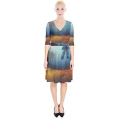 Wildflowers Field Outdoors Clouds Trees Cover Art Storm Mysterious Dream Landscape Wrap Up Cocktail Dress