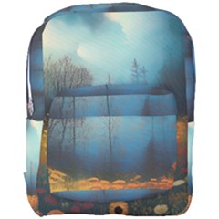 Wildflowers Field Outdoors Clouds Trees Cover Art Storm Mysterious Dream Landscape Full Print Backpack