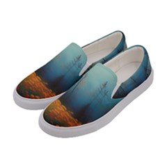 Wildflowers Field Outdoors Clouds Trees Cover Art Storm Mysterious Dream Landscape Women s Canvas Slip Ons