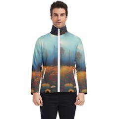 Wildflowers Field Outdoors Clouds Trees Cover Art Storm Mysterious Dream Landscape Men s Bomber Jacket