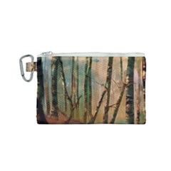 Woodland Woods Forest Trees Nature Outdoors Mist Moon Background Artwork Book Canvas Cosmetic Bag (small)