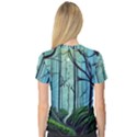 Nature Outdoors Night Trees Scene Forest Woods Light Moonlight Wilderness Stars V-Neck Sport Mesh T-Shirt View2