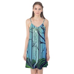 Nature Outdoors Night Trees Scene Forest Woods Light Moonlight Wilderness Stars Camis Nightgown 