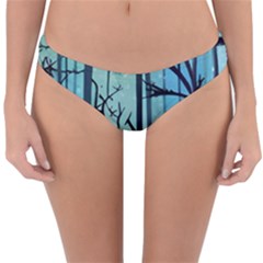 Nature Outdoors Night Trees Scene Forest Woods Light Moonlight Wilderness Stars Reversible Hipster Bikini Bottoms