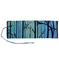 Nature Outdoors Night Trees Scene Forest Woods Light Moonlight Wilderness Stars Roll Up Canvas Pencil Holder (m) by Posterlux