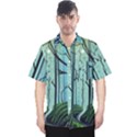 Nature Outdoors Night Trees Scene Forest Woods Light Moonlight Wilderness Stars Men s Hawaii Shirt View1