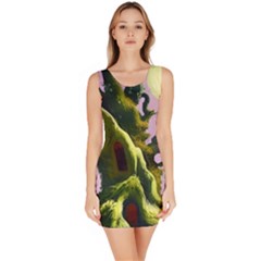 Outdoors Night Full Moon Setting Scene Woods Light Moonlight Nature Wilderness Landscape Bodycon Dress by Posterlux