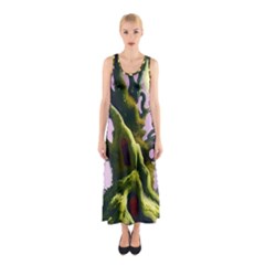 Outdoors Night Full Moon Setting Scene Woods Light Moonlight Nature Wilderness Landscape Sleeveless Maxi Dress