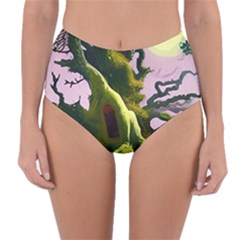 Outdoors Night Full Moon Setting Scene Woods Light Moonlight Nature Wilderness Landscape Reversible High-waist Bikini Bottoms