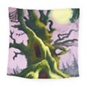 Outdoors Night Full Moon Setting Scene Woods Light Moonlight Nature Wilderness Landscape Square Tapestry (Large) View1