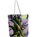 Outdoors Night Full Moon Setting Scene Woods Light Moonlight Nature Wilderness Landscape Full Print Rope Handle Tote (Large) View2