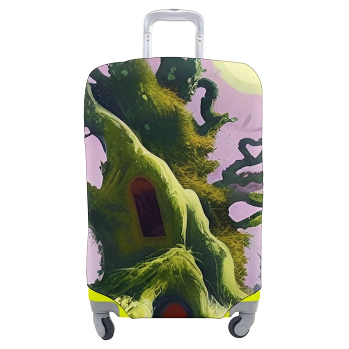 Outdoors Night Full Moon Setting Scene Woods Light Moonlight Nature Wilderness Landscape Luggage Cover (Medium)