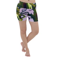 Outdoors Night Full Moon Setting Scene Woods Light Moonlight Nature Wilderness Landscape Lightweight Velour Yoga Shorts by Posterlux