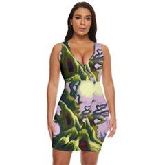 Outdoors Night Full Moon Setting Scene Woods Light Moonlight Nature Wilderness Landscape Draped Bodycon Dress