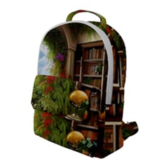 Room Interior Library Books Bookshelves Reading Literature Study Fiction Old Manor Book Nook Reading Flap Pocket Backpack (large) by Posterlux