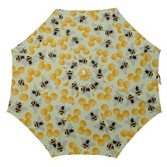 Bees Pattern Honey Bee Bug Honeycomb Honey Beehive Straight Umbrellas by Bedest