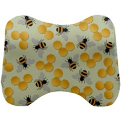 Bees Pattern Honey Bee Bug Honeycomb Honey Beehive Head Support Cushion by Bedest