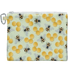 Bees Pattern Honey Bee Bug Honeycomb Honey Beehive Canvas Cosmetic Bag (xxxl) by Bedest