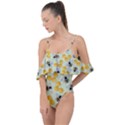 Bees Pattern Honey Bee Bug Honeycomb Honey Beehive Drape Piece Swimsuit View1