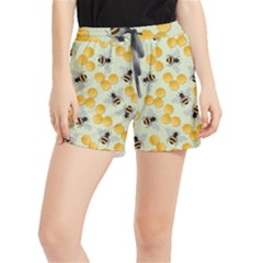 Bees Pattern Honey Bee Bug Honeycomb Honey Beehive Women s Runner Shorts by Bedest