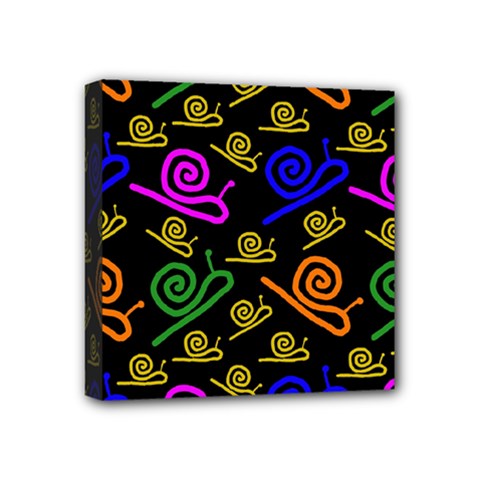 Pattern Repetition Snail Blue Mini Canvas 4  X 4  (stretched)