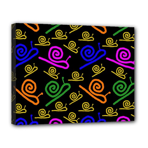 Pattern Repetition Snail Blue Canvas 14  X 11  (stretched)