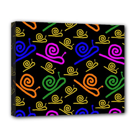 Pattern Repetition Snail Blue Deluxe Canvas 20  X 16  (stretched)