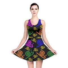 Pattern Repetition Snail Blue Reversible Skater Dress