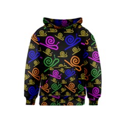 Pattern Repetition Snail Blue Kids  Pullover Hoodie