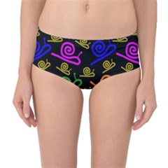 Pattern Repetition Snail Blue Mid-waist Bikini Bottoms by Maspions